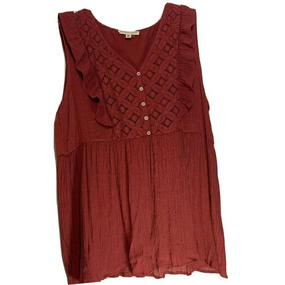 parallel skies Tops Sleeveless Burgundy Size Xl - Picture 1 of 6